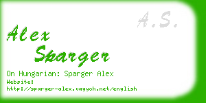 alex sparger business card